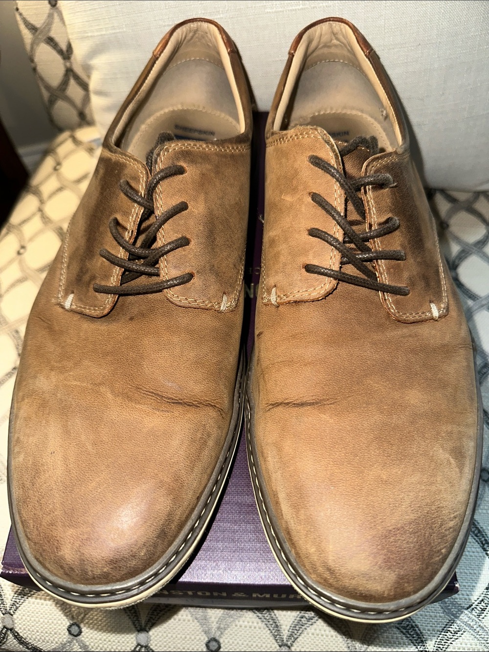 Johnston & Murphy Brown Leather Derby Shoes